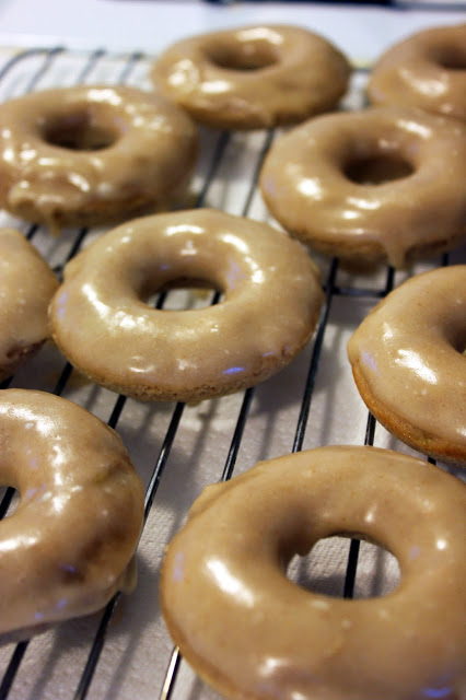 Recipe for Baked Banana Donuts with Brown Butter Glaze by freshfromthe.com.