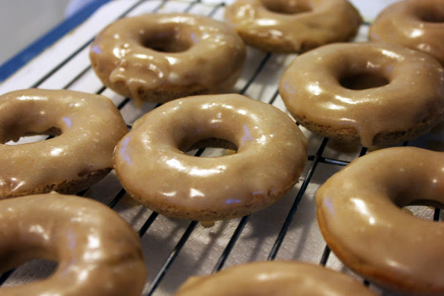 Recipe for Baked Banana Donuts with Brown Butter Glaze by freshfromthe.com.