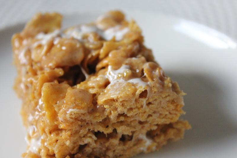 Recipe for Peanut Butter Cornflake Marshmallow Bars by freshfromthe.com