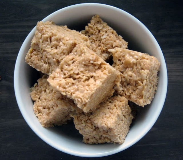 Browned Butter Peanut Butter Rice Krispy Treats by freshfromthe.com