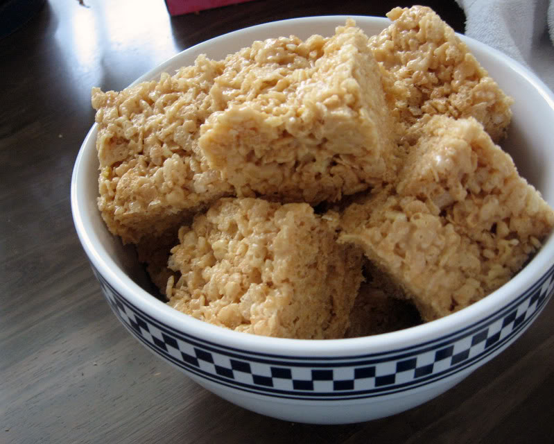 Browned Butter Peanut Butter Rice Krispy Treats by freshfromthe.com