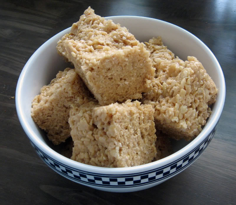 Browned Butter Peanut Butter Rice Krispy Treats by freshfromthe.com